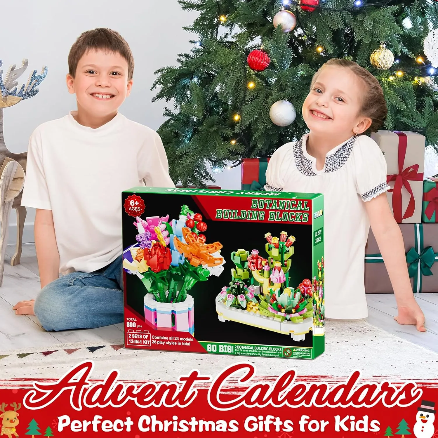 🌻2024 Advent Calendar 24 Days Sunflower Bouquet Building Blocks🌲