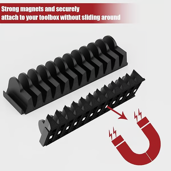 thumbnail image 2 of 80-Piece Magnetic Wrench Organizer Set - Modular Tool Drawer Storage With Labeled Slots For SAE/Metric Wrenches 2 of 12