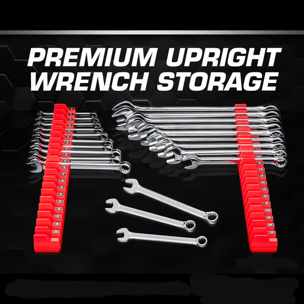 thumbnail image 2 of 80-Piece Magnetic Wrench Organizer Set - Modular Tool Drawer Storage With Labeled Slots For SAE/Metric Wrenches 2 of 12