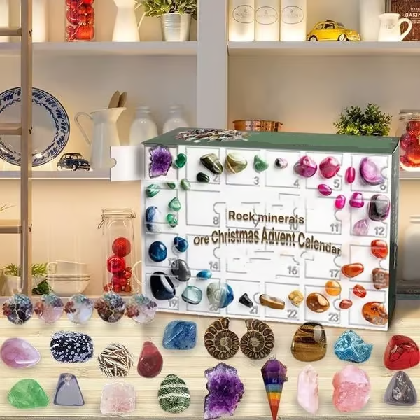 (🎅Early Xmas Sale - Save 70% OFF🎅)Crystal ore Advent Calendar 2025-Contains 24 Crystal ore gifts-BUY 2 FREE SHIPPING-Festivesl