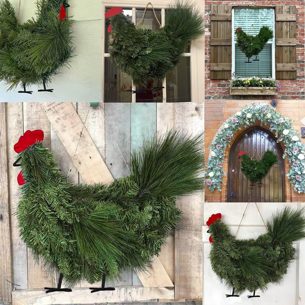 🔥LAST DAY 49% OFF--💖Rooster Chicken Christmas Wreath