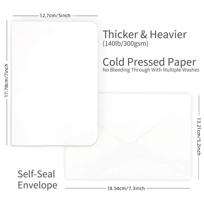 🔥LAST DAY 50% OFF - 🌈Blank Watercolor Cards and Envelopes