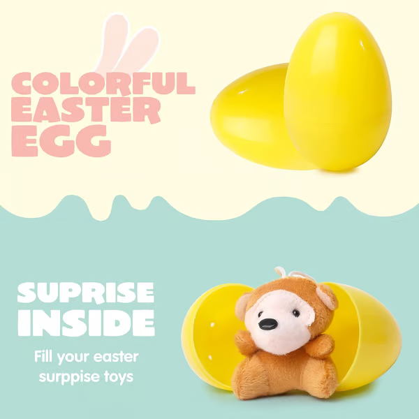 Prefilled Easter Eggs, Filled with Plush Animal Toys