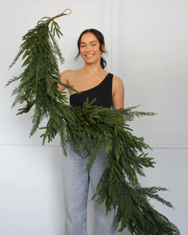 🌲Natural Christmas Greenery - Real Touch Norfolk Pine Garland