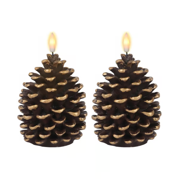 🎅2024 Christmas Promos🔥Flameless Pinecone Candles Battery Operated