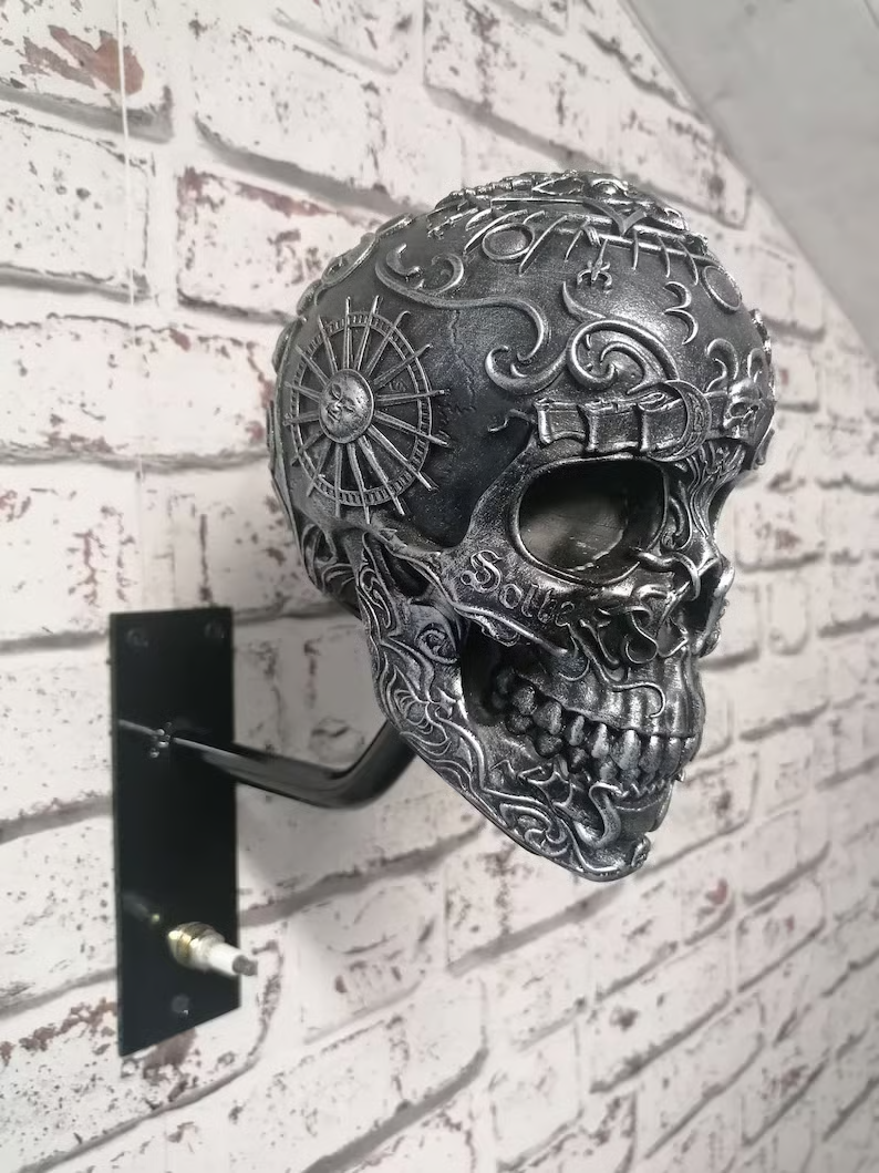 🔥LAST DAY SALE 50% OFF 🏴‍☠️Motorcycle helmet and jacket skull holder🎁BUY 2 FREE SHIPPING