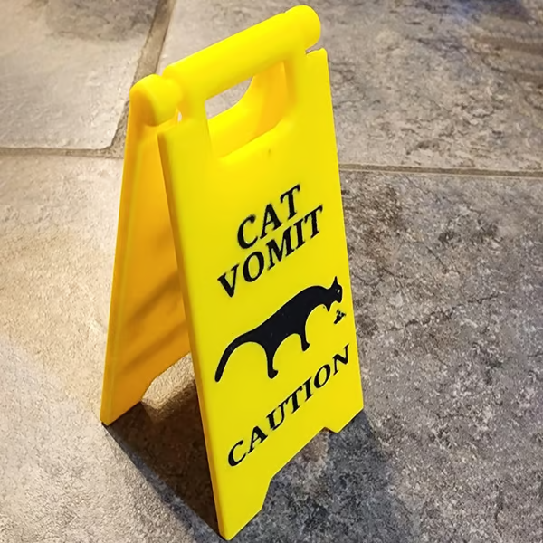Caution Sign: Cat Vomit Edition ⚠️🐾