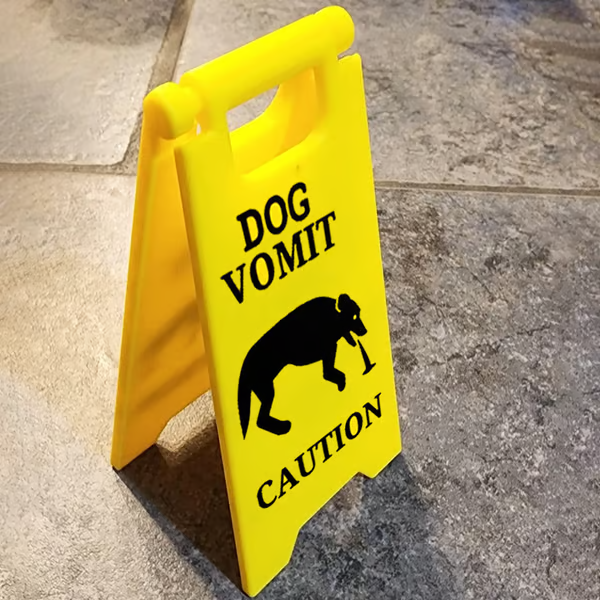 Caution Sign: Cat Vomit Edition ⚠️🐾
