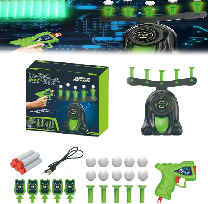 🎁Christmas Sale🎁Glow-in-the-Dark Shooting Target Practice Kids Shooting Toy Gun Set