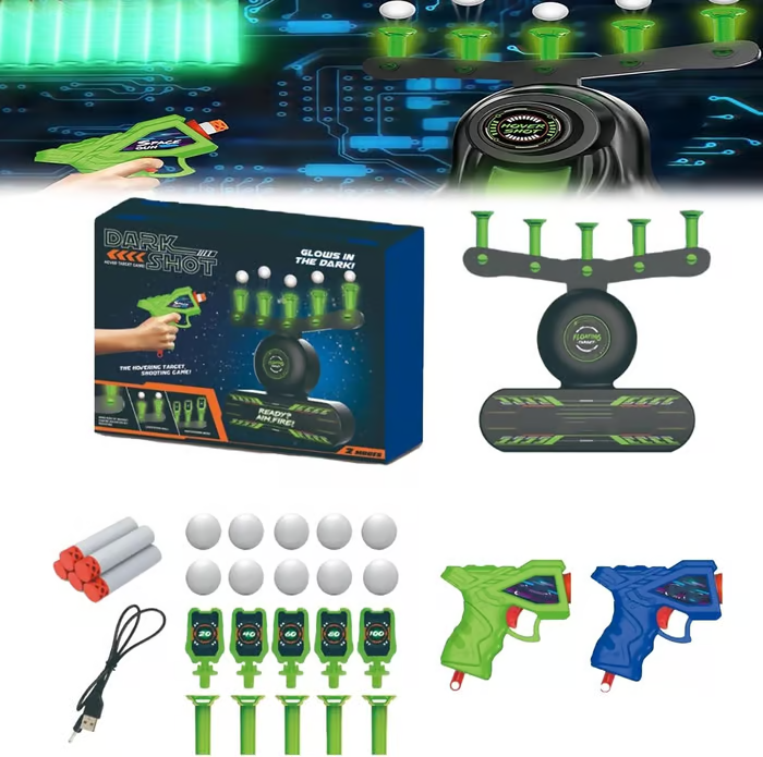 🎁Christmas Sale🎁Glow-in-the-Dark Shooting Target Practice Kids Shooting Toy Gun Set