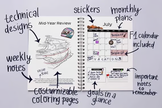 🔥Last 4 hours Sale: Save $15-🏎️2025 Formula Planner & Calendar🏁