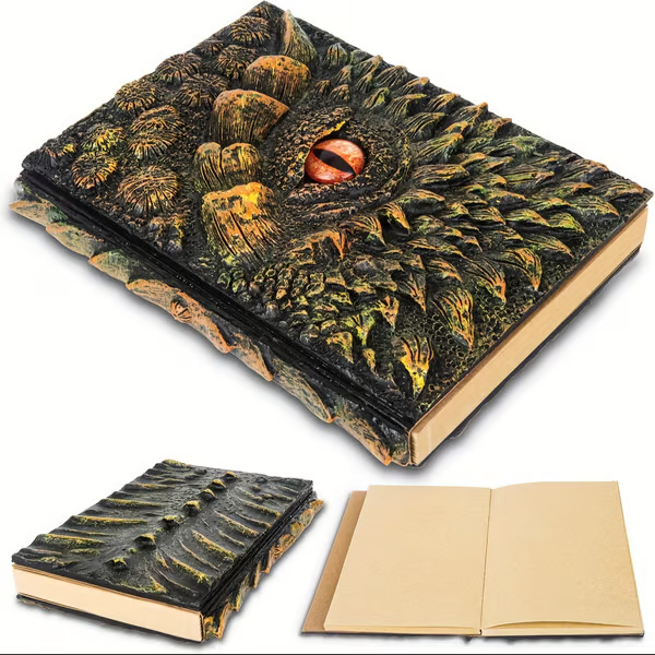 Dragon Eye 3D Embossed Journal - Handmade Resin Engraved Notebook