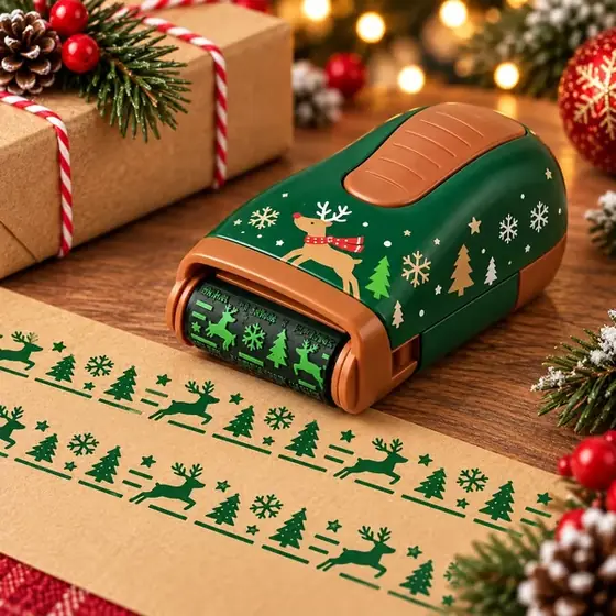 Reindeer Christmas roller stamp design