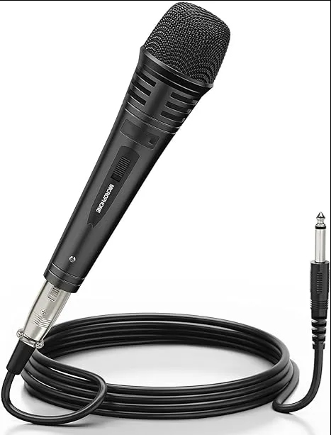 Dynamic Karaoke Microphone for Singing with 5M XLR Cable, Metal Handheld Mic Compatible with Karaoke Machine/Speaker/Amp/Mixer for Karaoke Singing, Speech, Wedding and Outdoor Activity-OXIMETERBUY