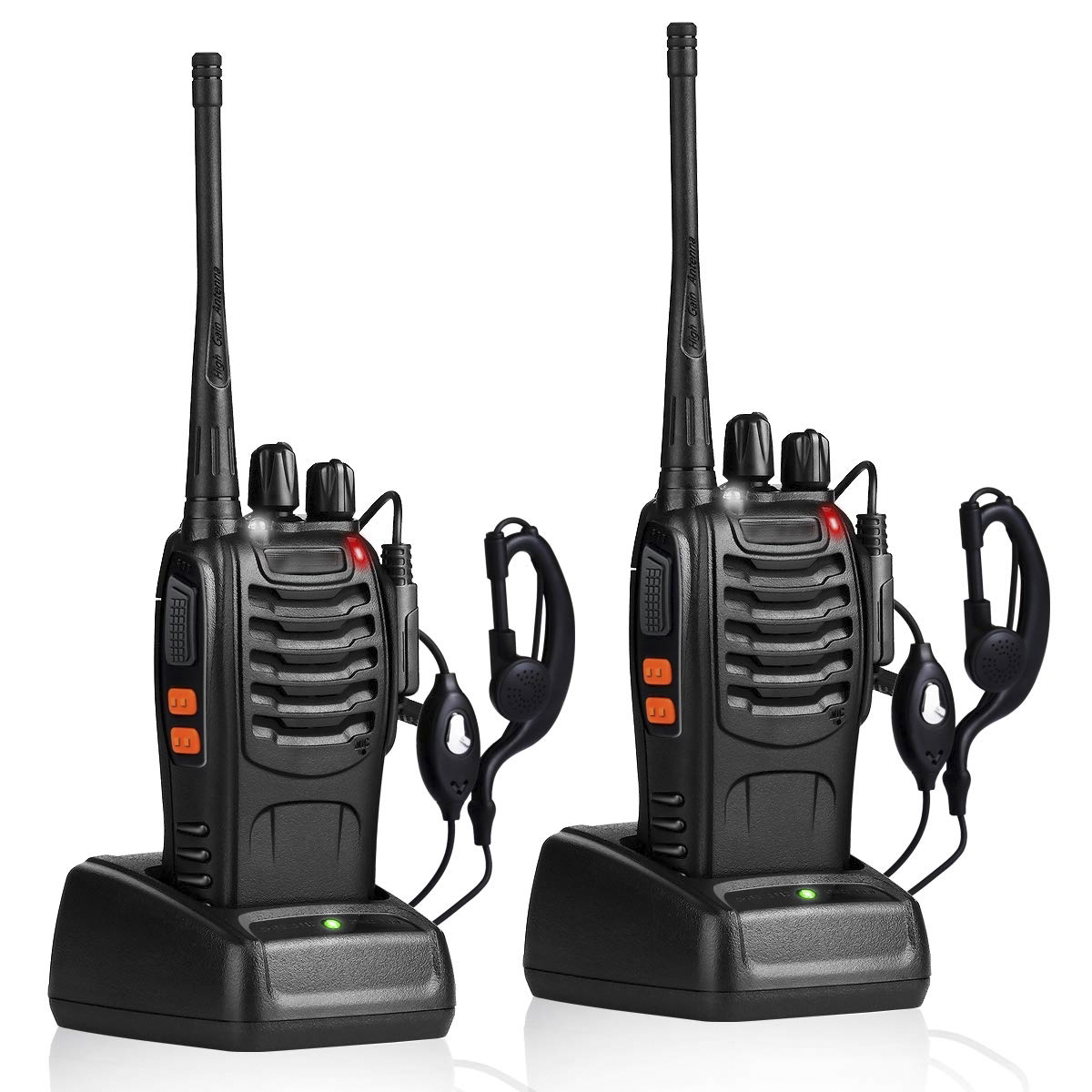 Walkie Talkies Rechargeable Long Range Two-Way Radios with Earpieces,2-Way Radios UHF Handheld Transceiver Walky Talky with Flashlight Li-ion Battery and Charger（2 Pack）-OXIMETERBUY