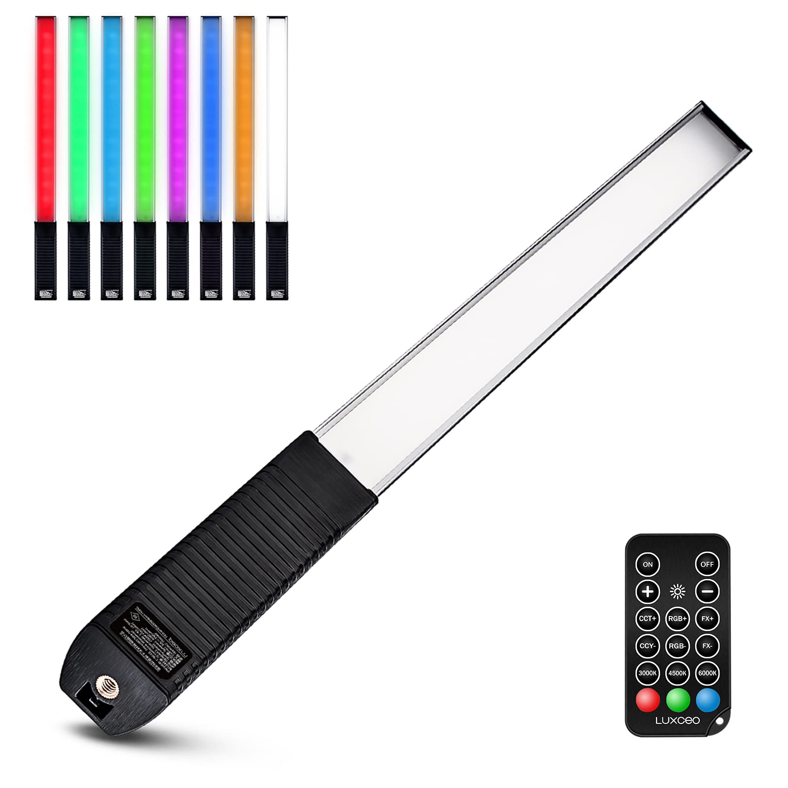 LED Photography Light Wand, LUXCEO Handheld LED Video Light 1000 Lumens CRI 95+ USB Rechargeable with Remote Control, Carry Bag, Adjustable Color Temperature 3000K-6000K and 36 Colors-OXIMETERBUY
