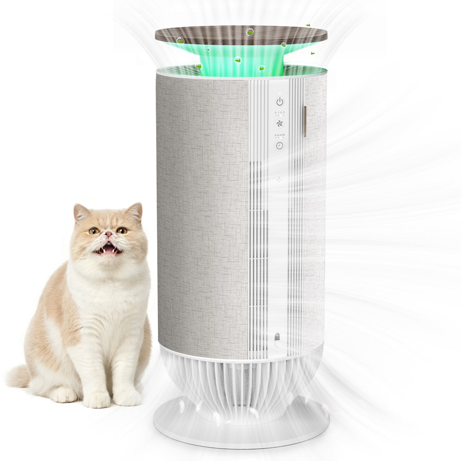 Petbobi Air Purifier for Home Large Room 3630 Sq Ft, Dual Efficient Filter