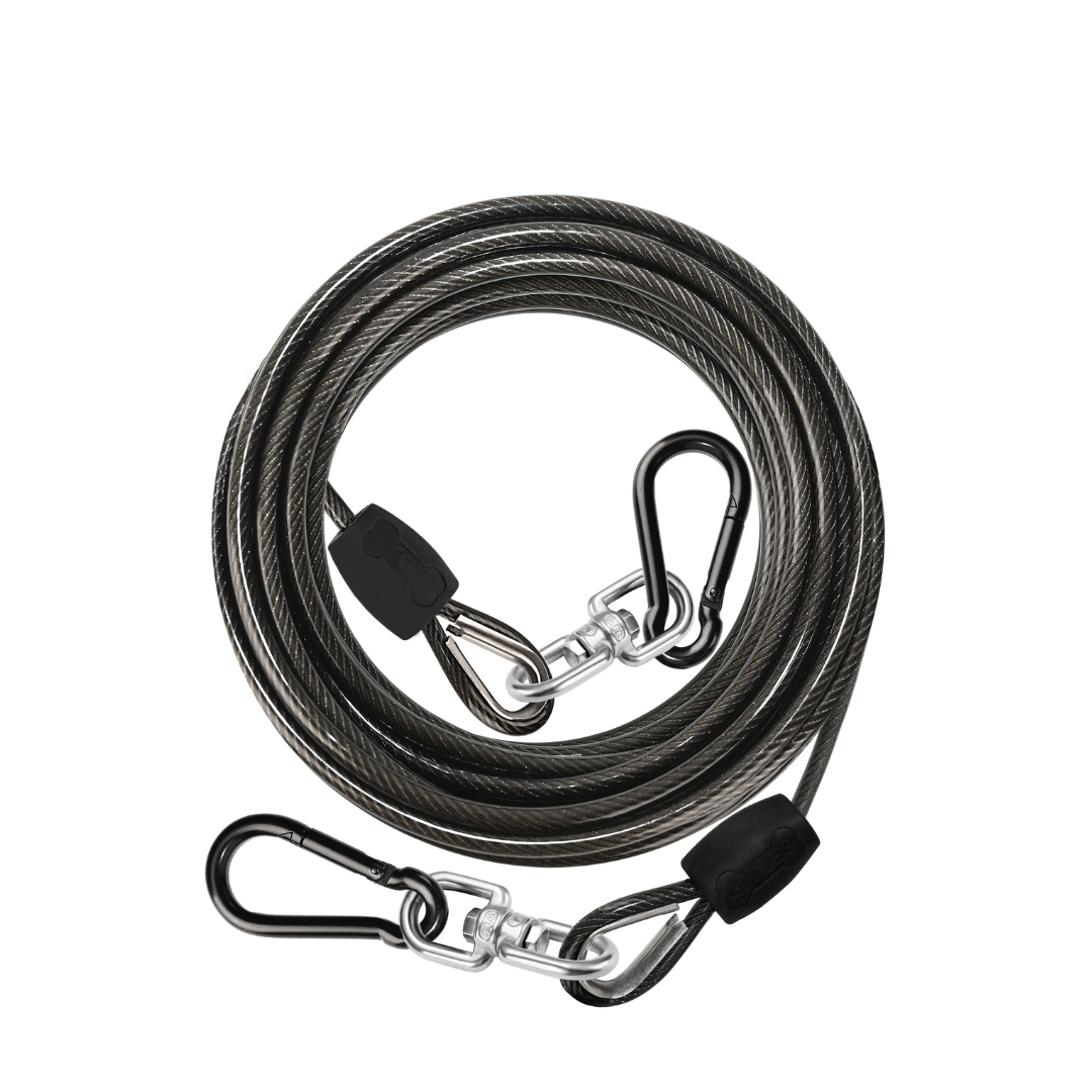 Dog Tie-Out Cable - Black