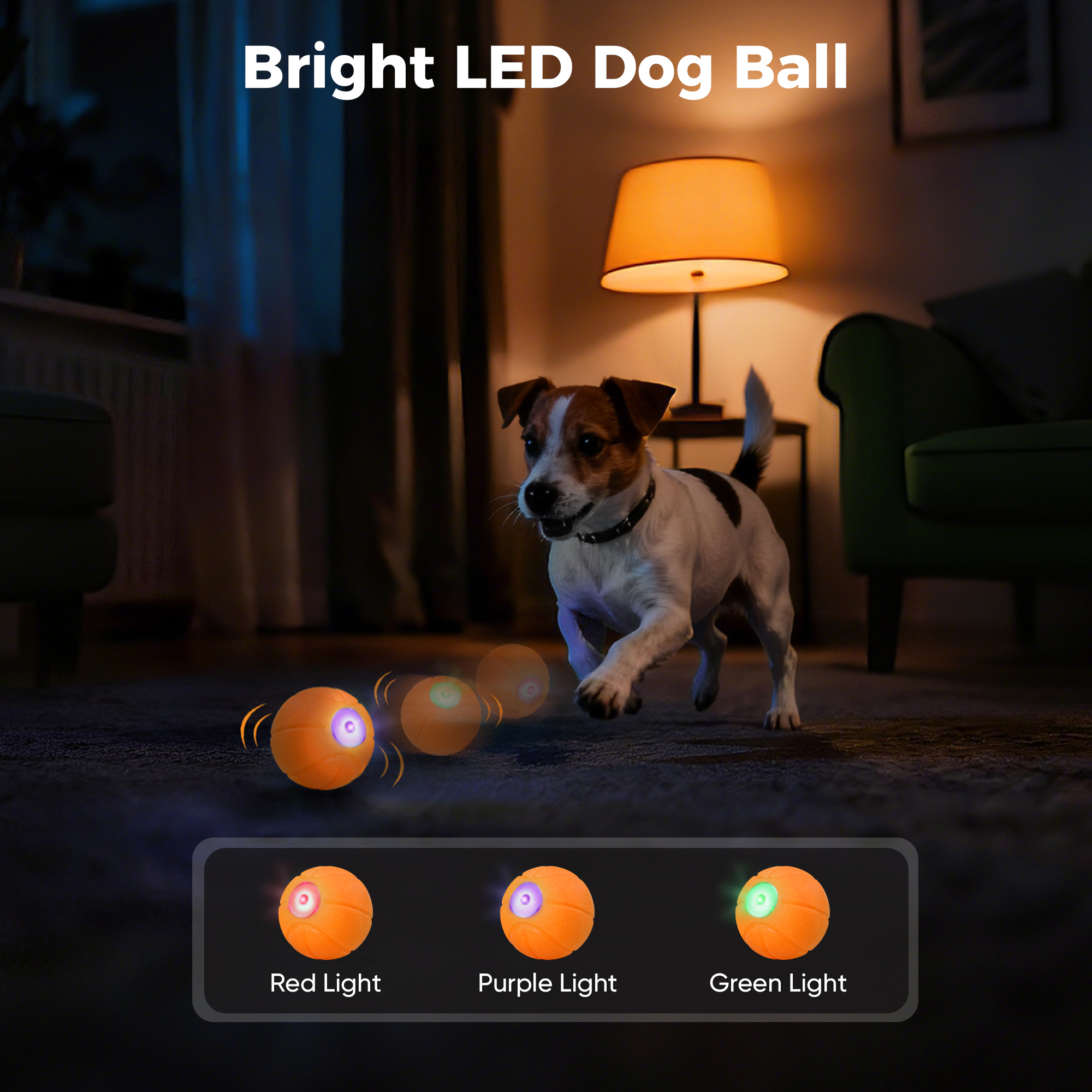 "Petbobi Interactive Dog Ball, Moving & Vibrating Automatic Dog Toy, Thick TPU Basketball Design, USB Rechargeable, Washable & Chew-Resistant Self-Moving Dog Toy for Small Medium Dogs "