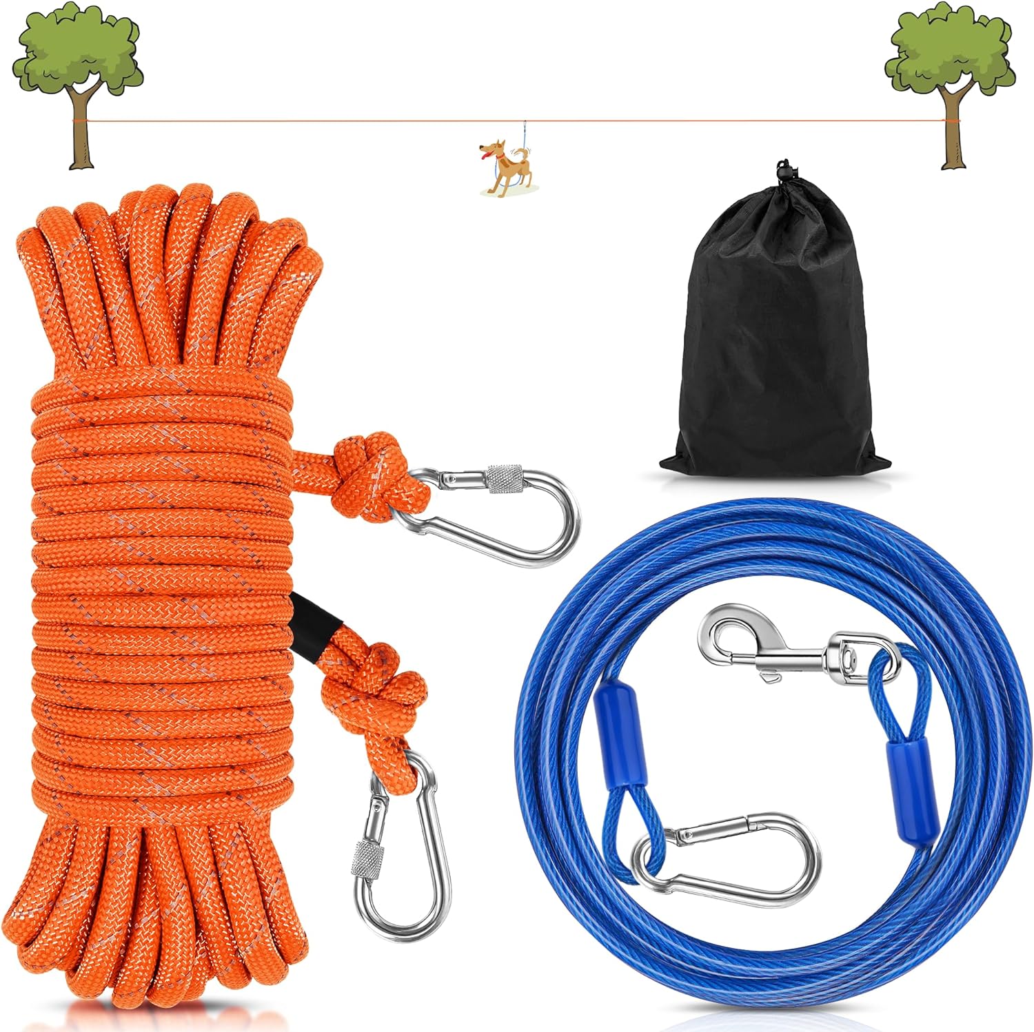 Dog Runner for Yard - Orange