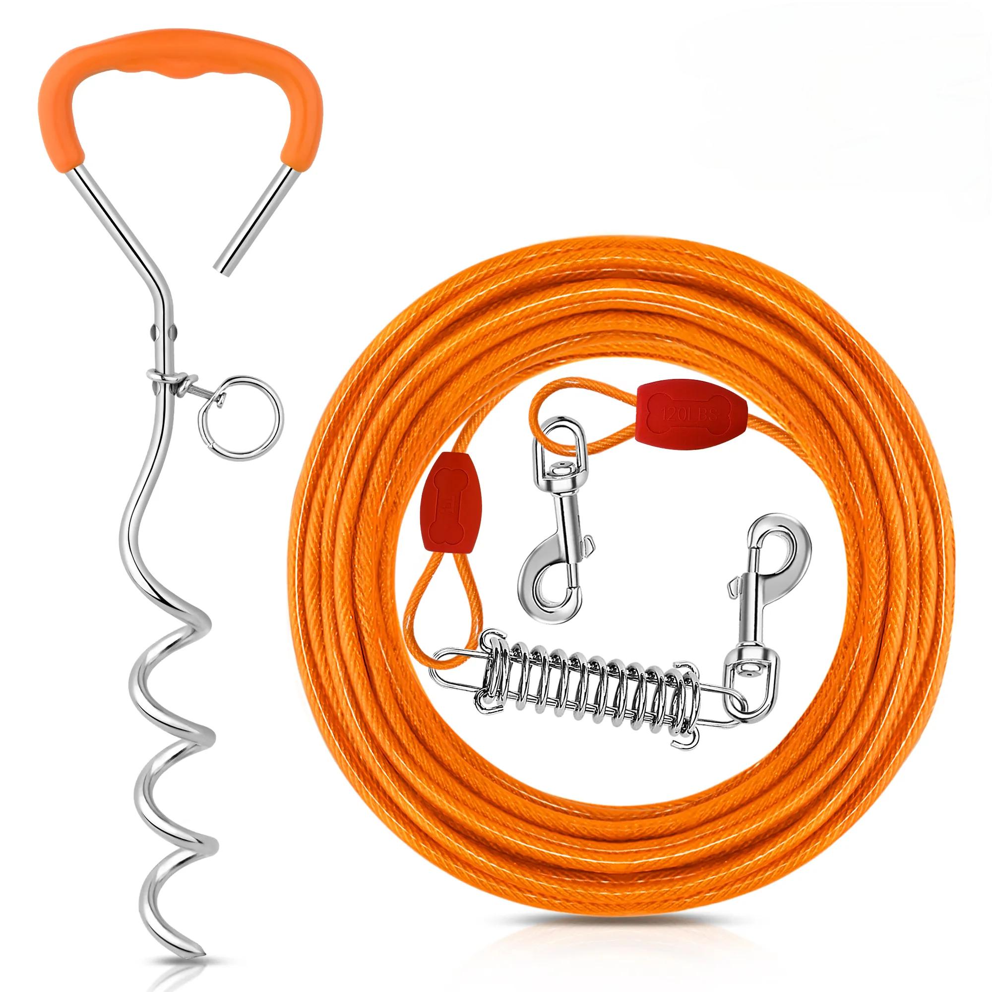 Orange Dog Tie-Out Cable Set