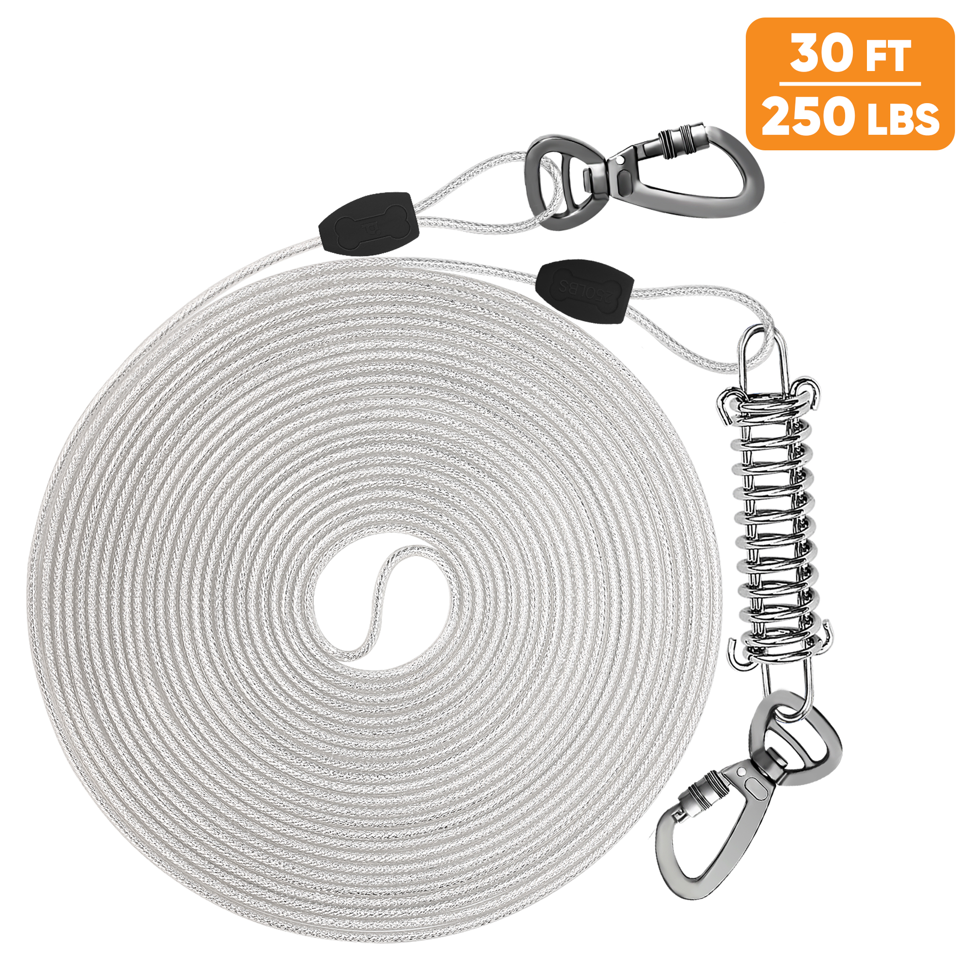 Reflective Silver Dog Tie-Out Cable