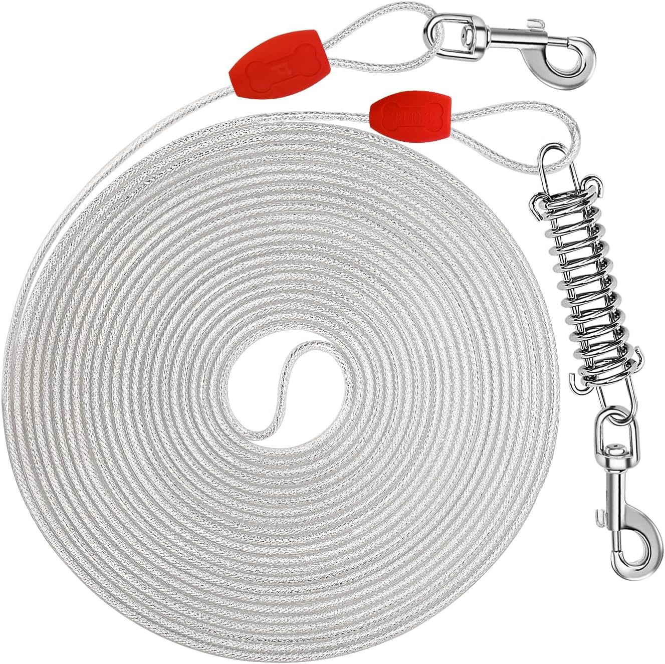 Dog Tie-out Cables - Reflective Silver 