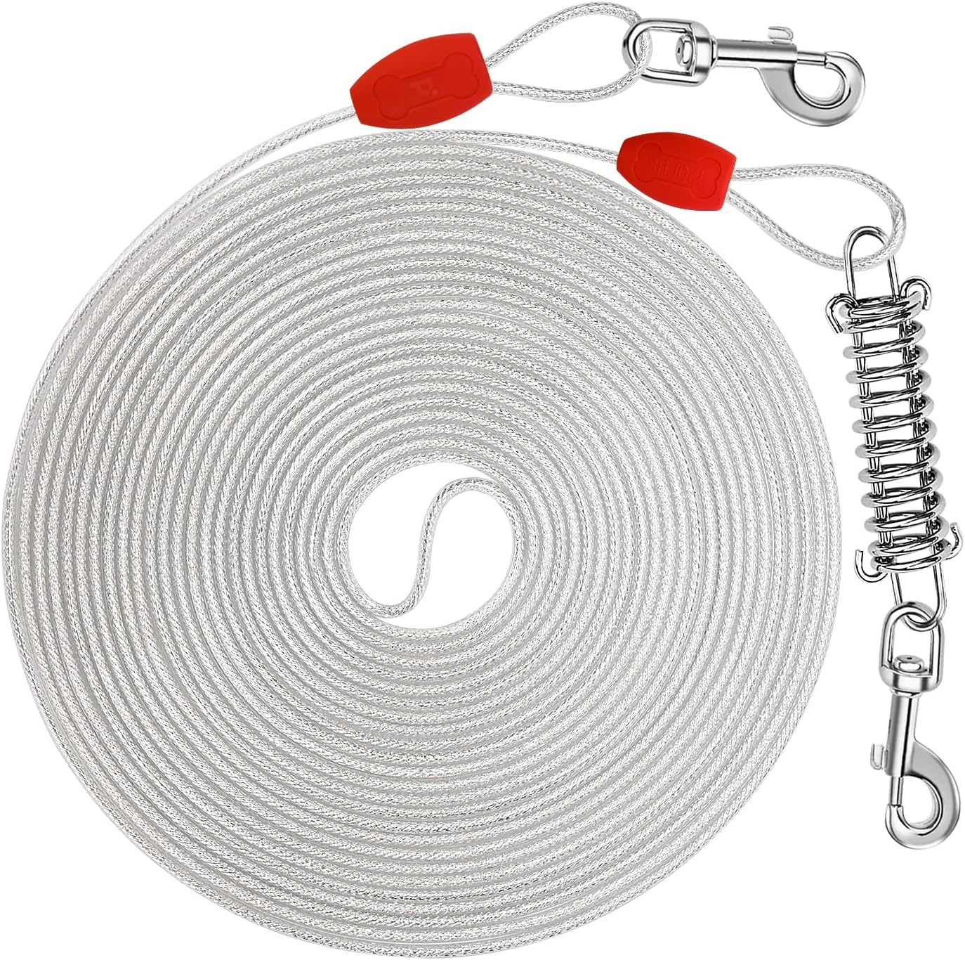 Dog Tie-out Cables - Reflective Silver 