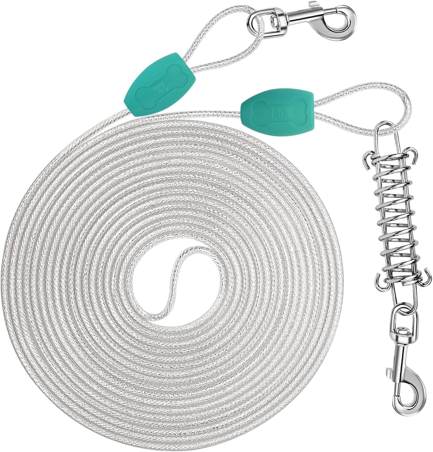 Dog Tie-out Cables - Reflective Silver 