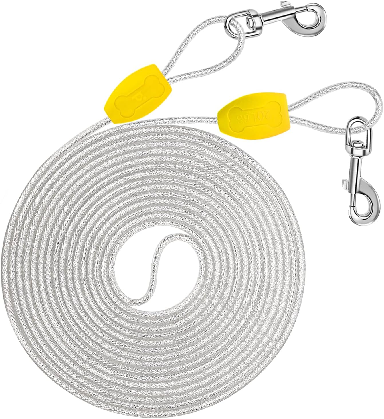 Dog Tie-out Cables - Reflective Silver 