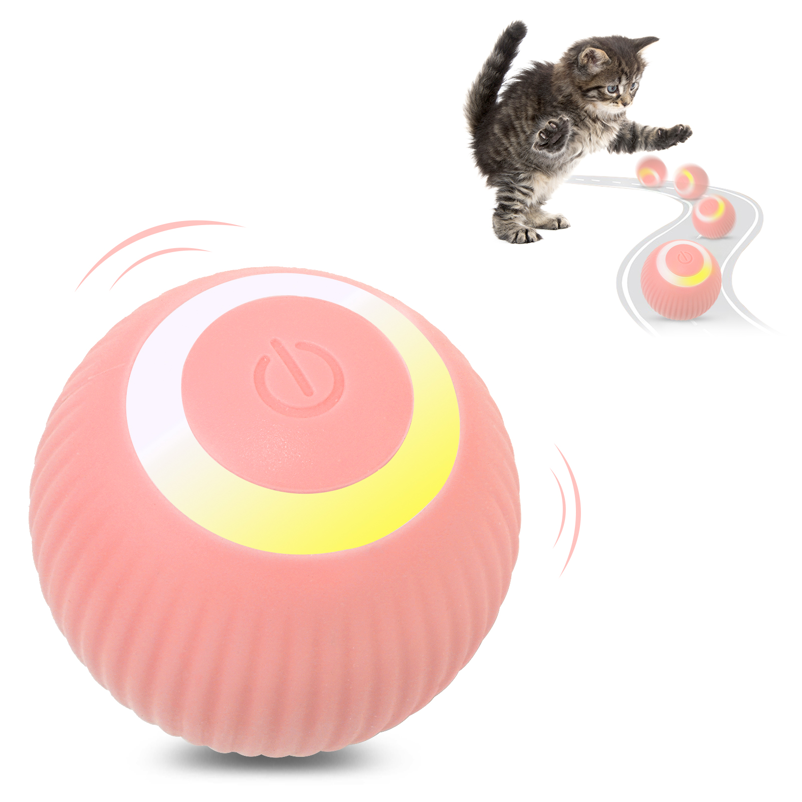 Petbobi Interactive Cat Toy Ball-Pink