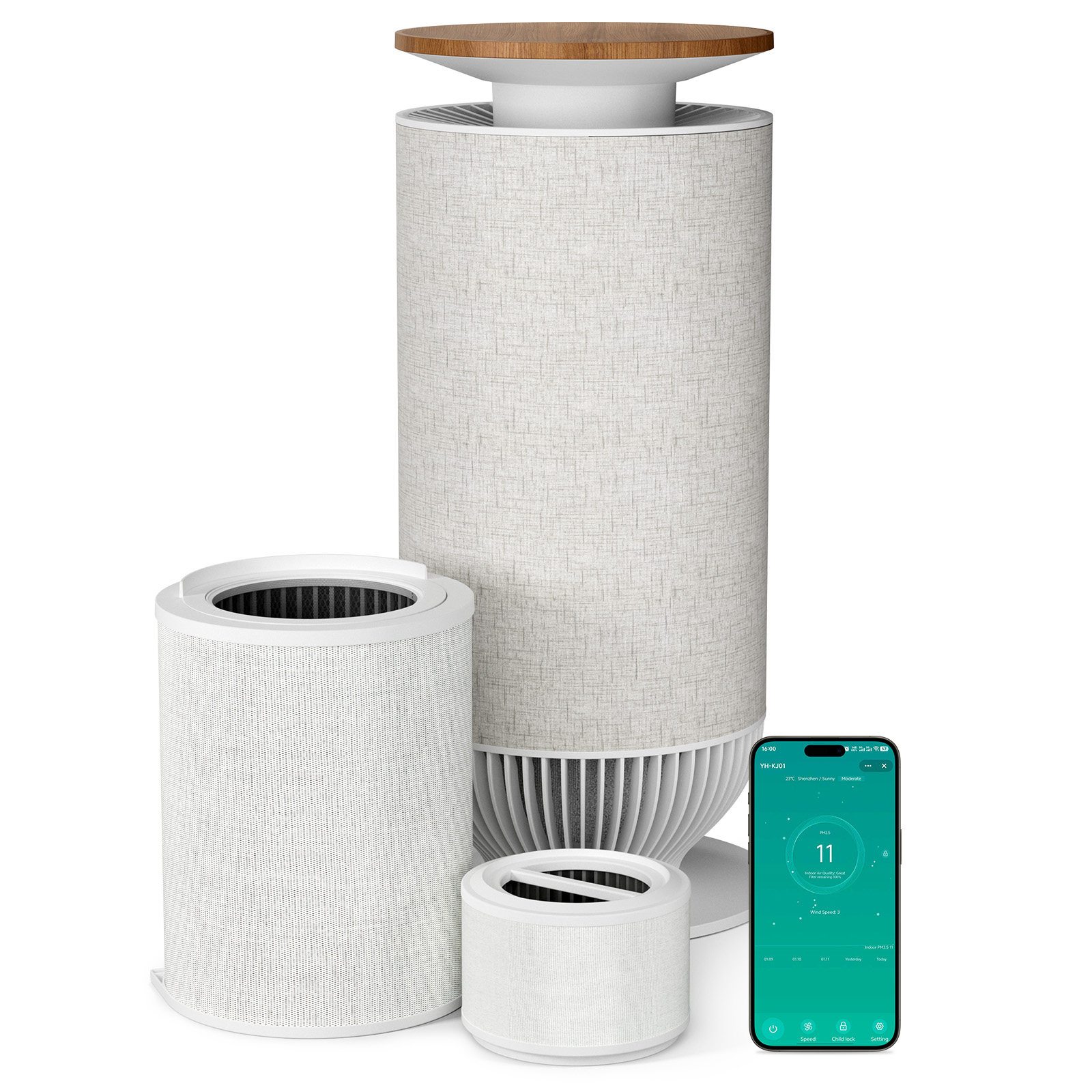 Petbobi Air Purifier for Home Large Room 3630 Sq Ft, Dual Efficient Filter