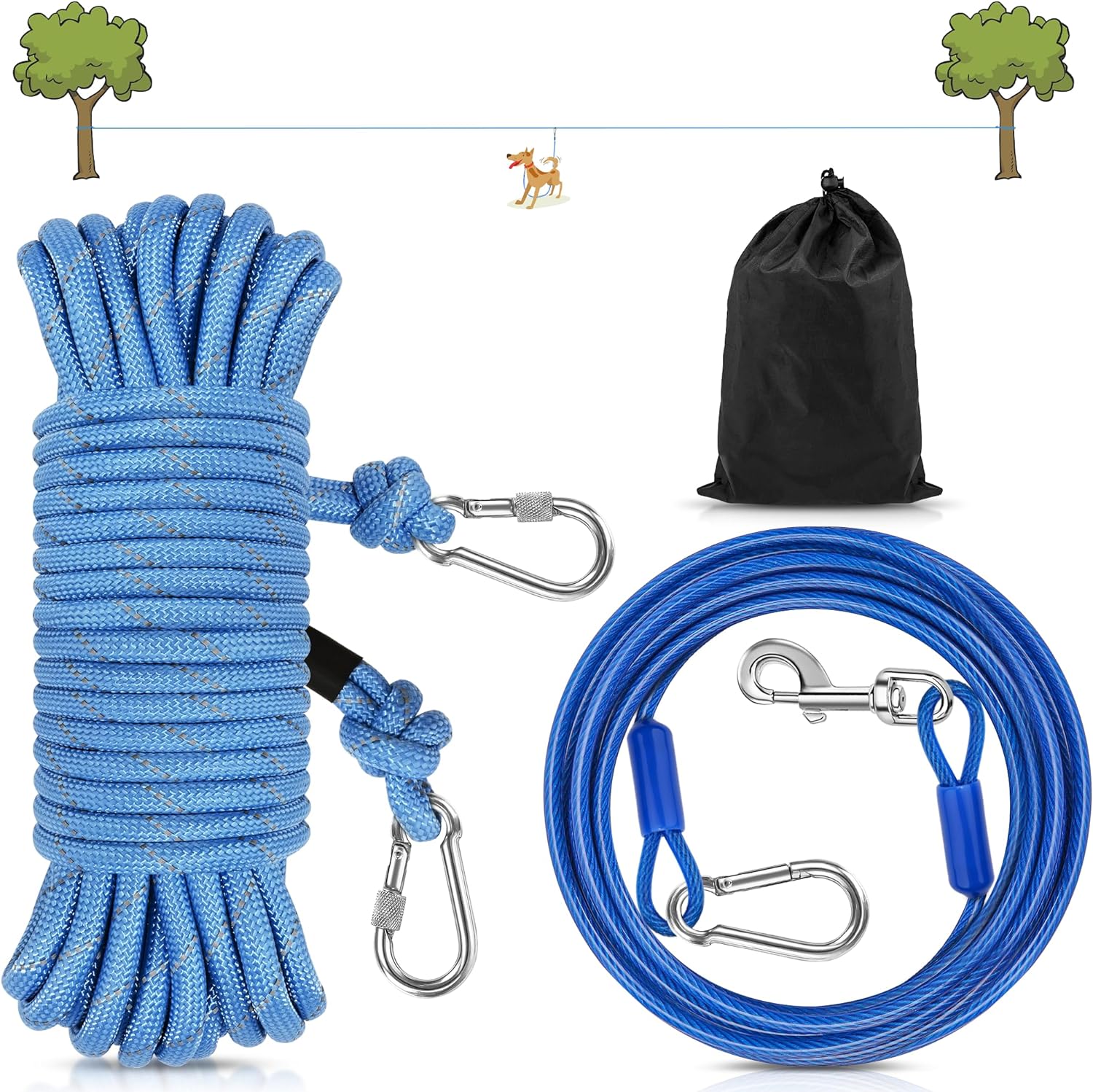 Dog Runner for Yard - Blue
