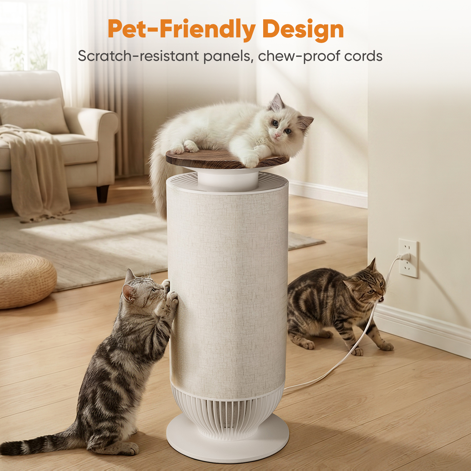 Petbobi Air Purifier for Home Large Room 3630 Sq Ft, Dual Efficient Filter