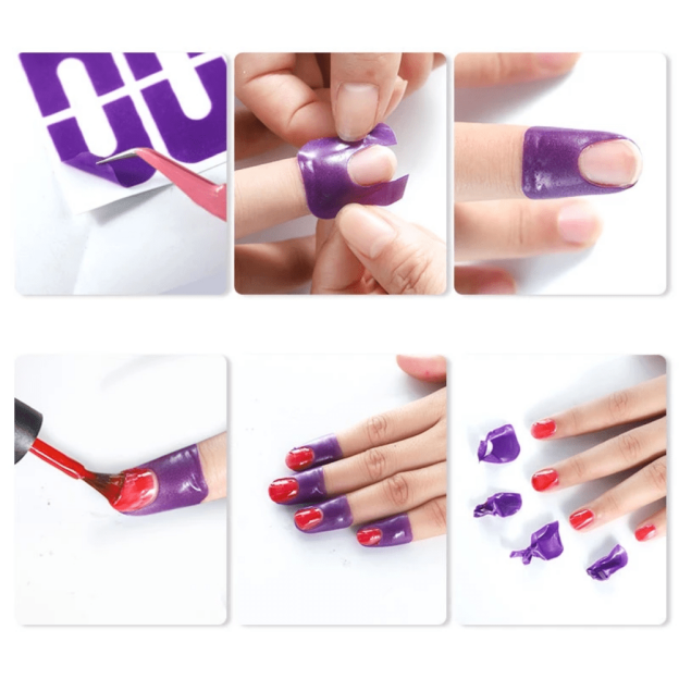Mess-Free Manicure Magic: Durable, Easy-Apply U-Shape Nail Protector - Flexible, Unscented Latex Polish Barrier