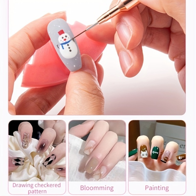 Gel Polish Nail Art Pro-Brush Kit - 5 Unscented Precision Sizes - Acetone Resistant for Stunning Manicures
