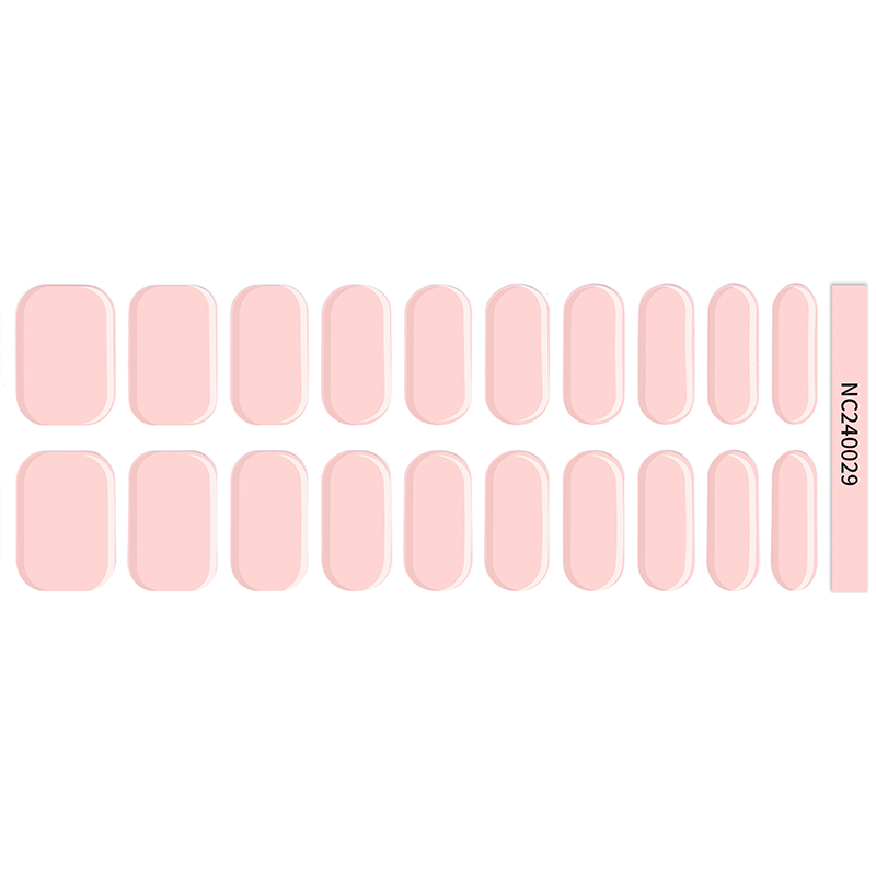 🌸 Soft Baby Pink Solid Nails Designs Semi Cured Gel Nail Strips