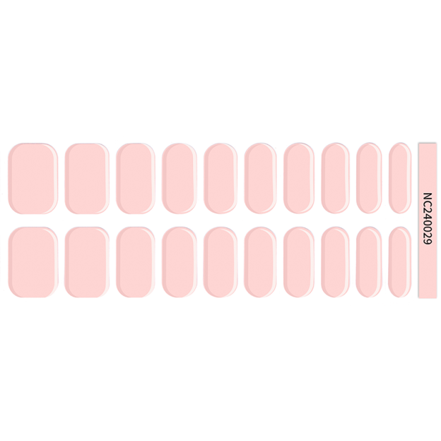 🌸 Soft Baby Pink Solid Nails Designs Semi Cured Gel Nail Strips