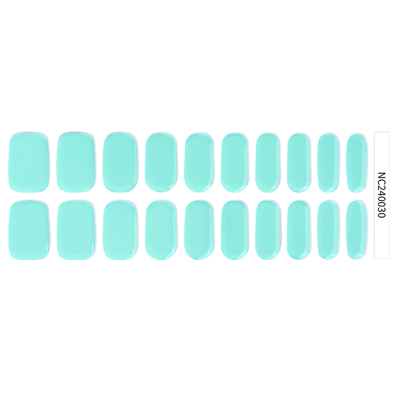 Mint Green Solid Nails Designs Semi Cured Gel Nail Strips