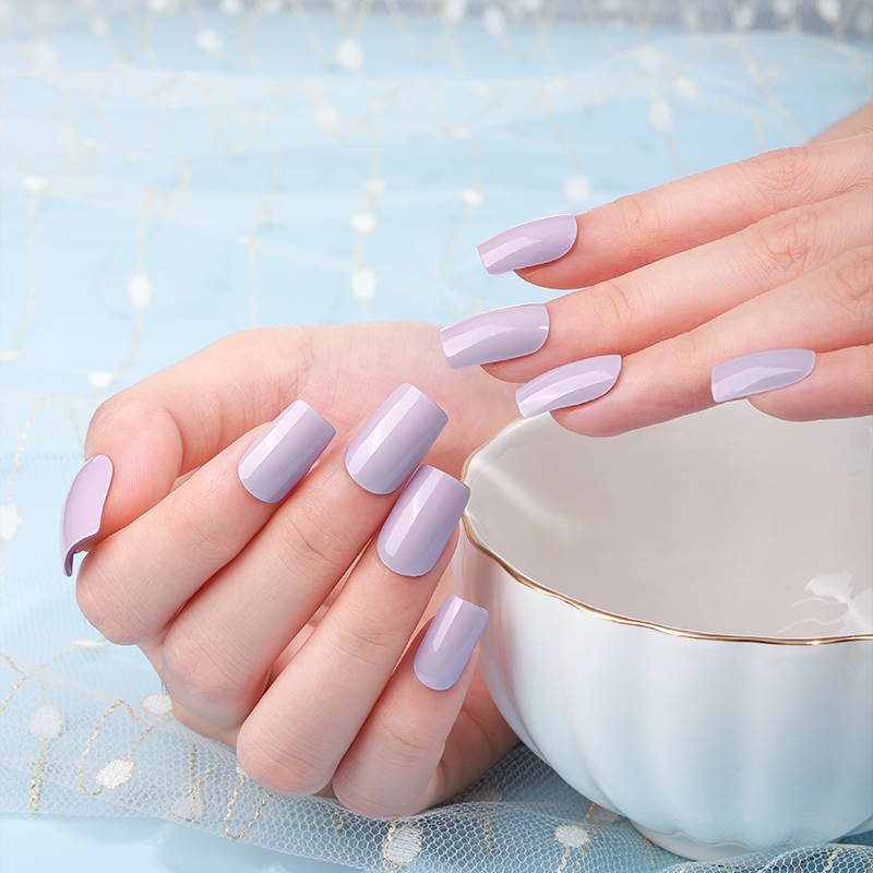 Lavender Dream Solid Nails Designs Semi Cured Gel Nail Strips