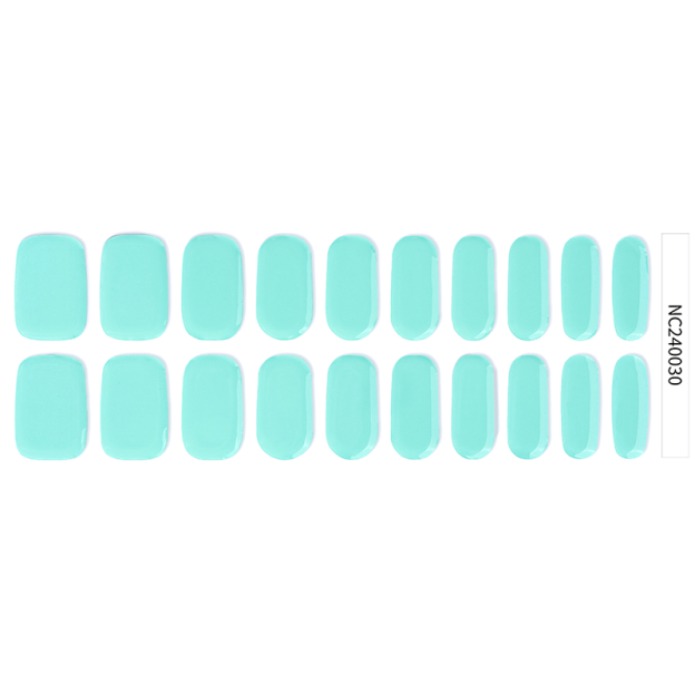Mint Green Solid Nails Designs Semi Cured Gel Nail Strips