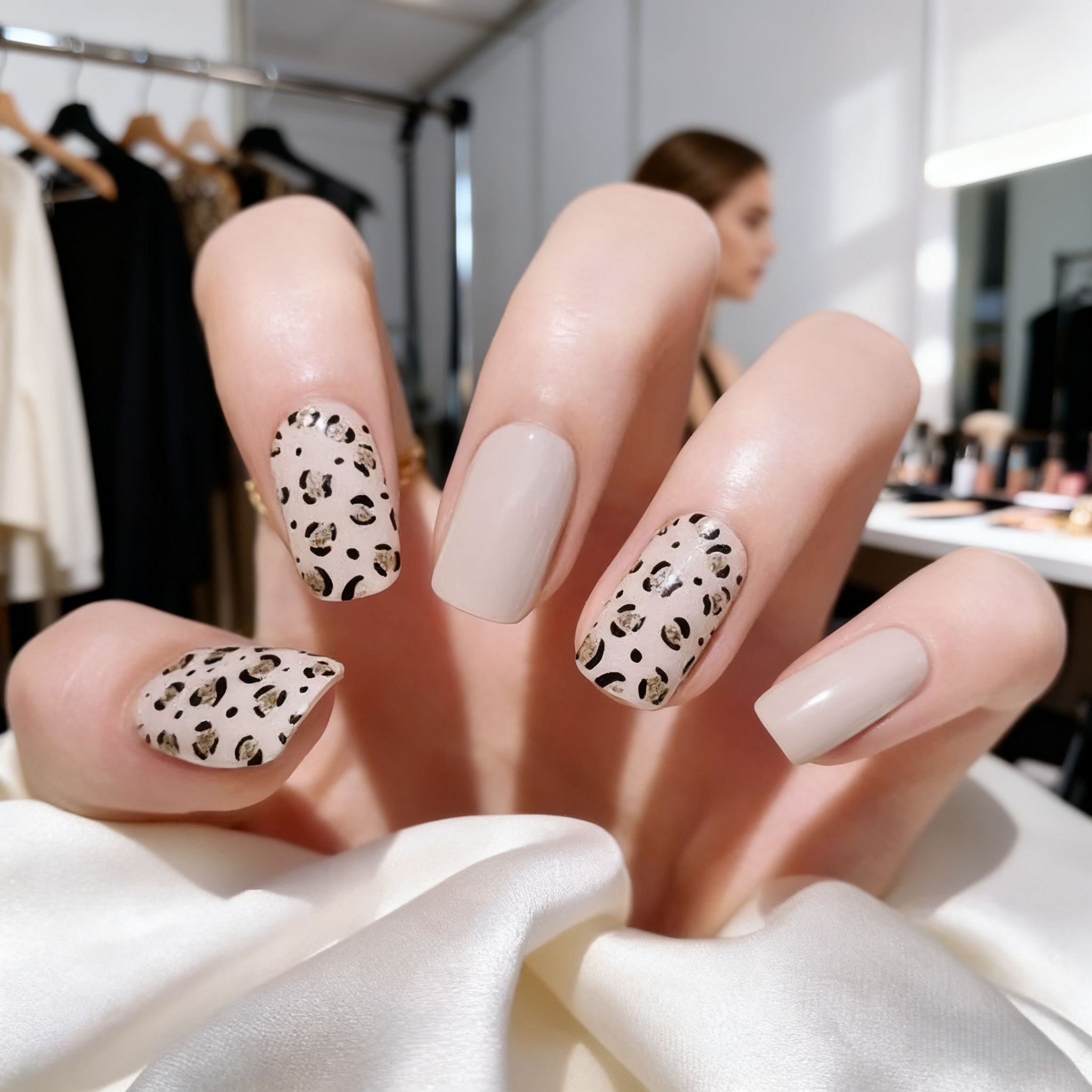 Leopard Print Semi-Cured Gel Nail Wraps – Bold and Fashionable Nail Art
