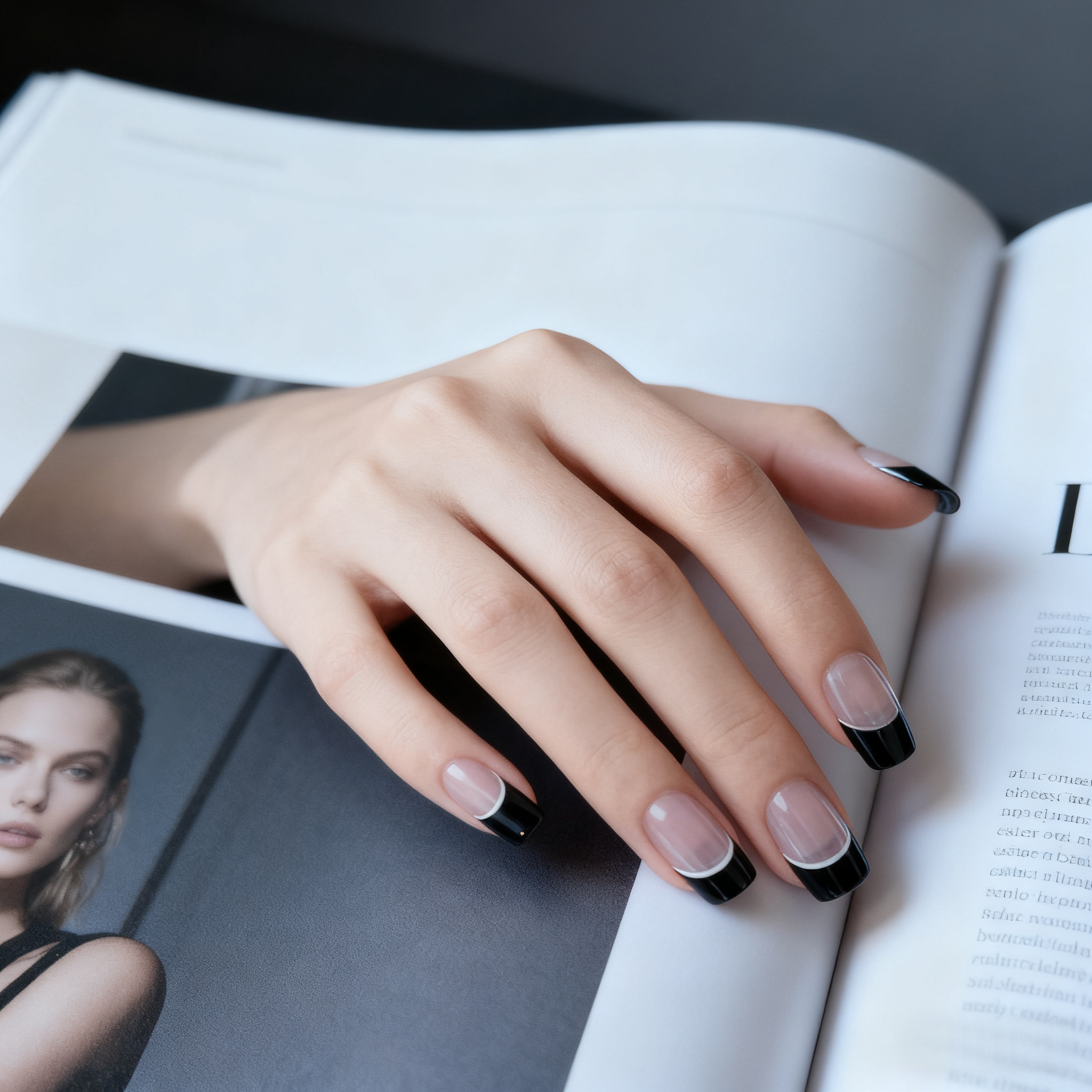 Classic Black French Gel Nail Wraps – A Modern Take on Timeless Beauty
