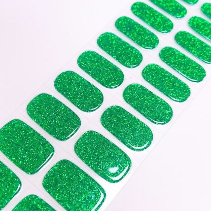 WESSINY GREEN GLITTER SEMICURED UV GEL NAIL STICKER KIT NG200152【BUY ANY 2 NAIL KITS GET FREE UV LAMP】- NG200152