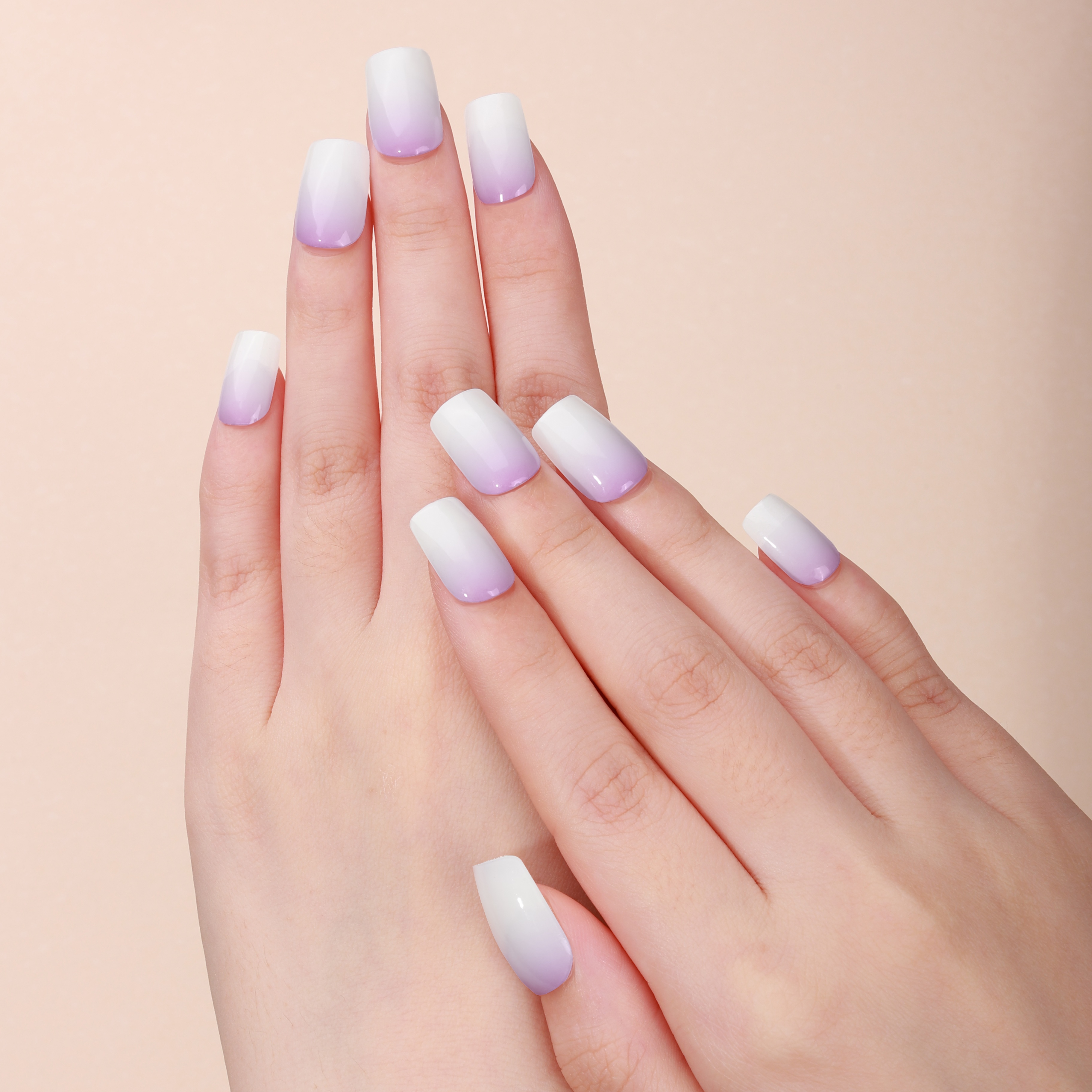Lavender Ombre French Gel Nail Wraps – Soft Gradient for Elegant Nails