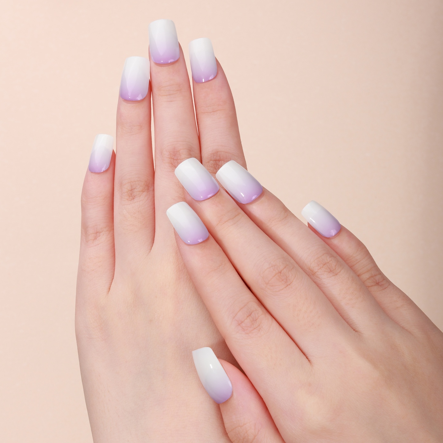 Lavender Ombre French Gel Nail Wraps – Soft Gradient for Elegant Nails