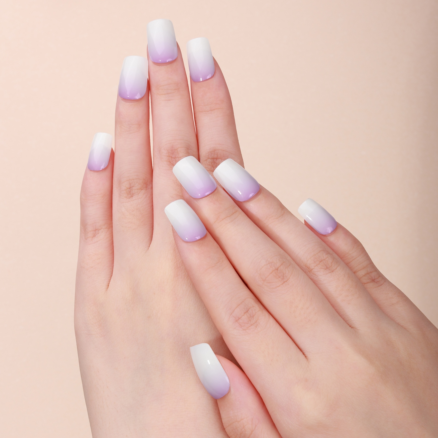 Lavender Ombre French Gel Nail Wraps – Soft Gradient for Elegant Nails