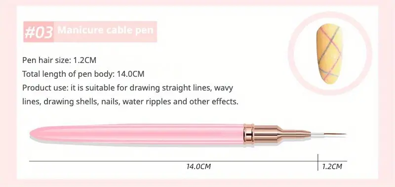 5pcs pink fine nail art brush set pens for long nails perfect for gel polish painting and manicure includes 5 sizes 4 8 12 20 25mm details nail art designs free of acetone details 7