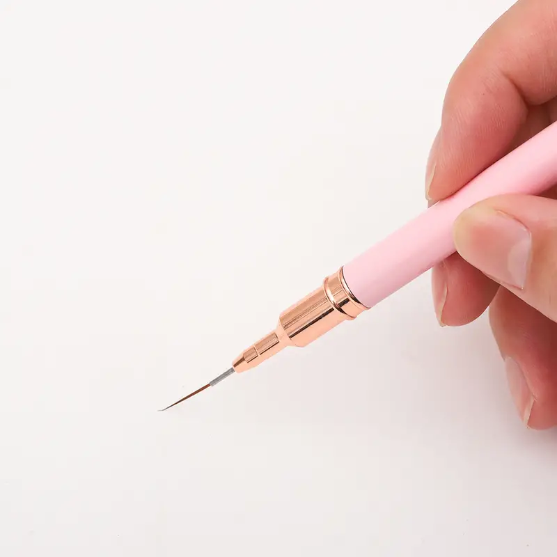 5pcs pink fine nail art brush set pens for long nails perfect for gel polish painting and manicure includes 5 sizes 4 8 12 20 25mm details nail art designs free of acetone details 14