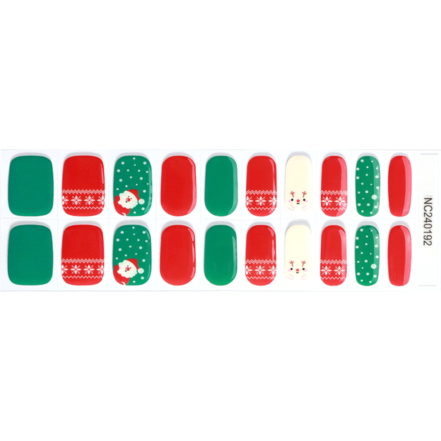Merry Christmas Festive Nails Designs Semi Cured Gel Nail Strips